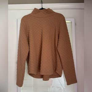 J. Crew Tan Quilted Turtleneck Sweater